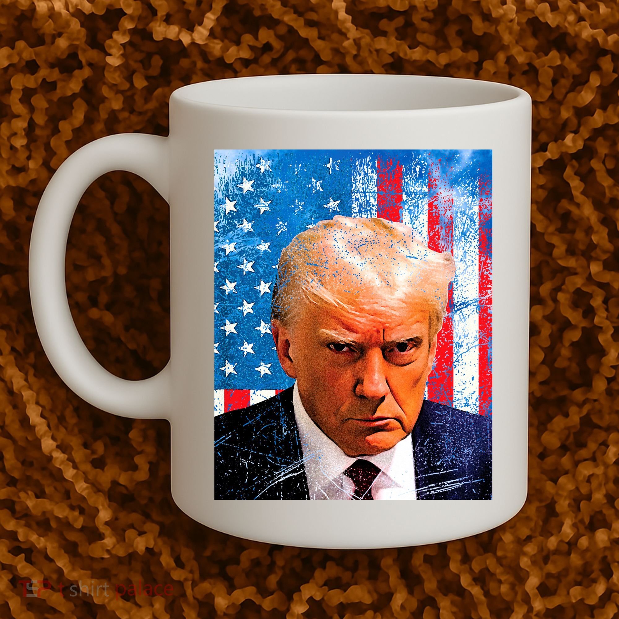 Trump Mug Shot Patriotic Jumbo Size Coffee Mug