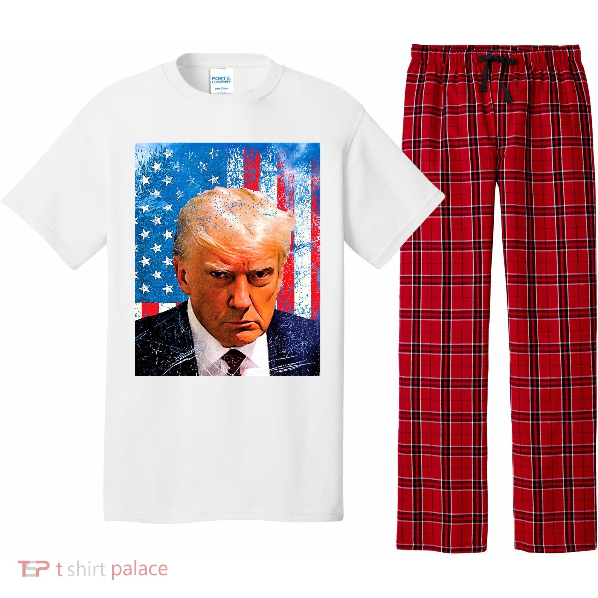 Trump Mug Shot Patriotic Jumbo Size Pajama Set