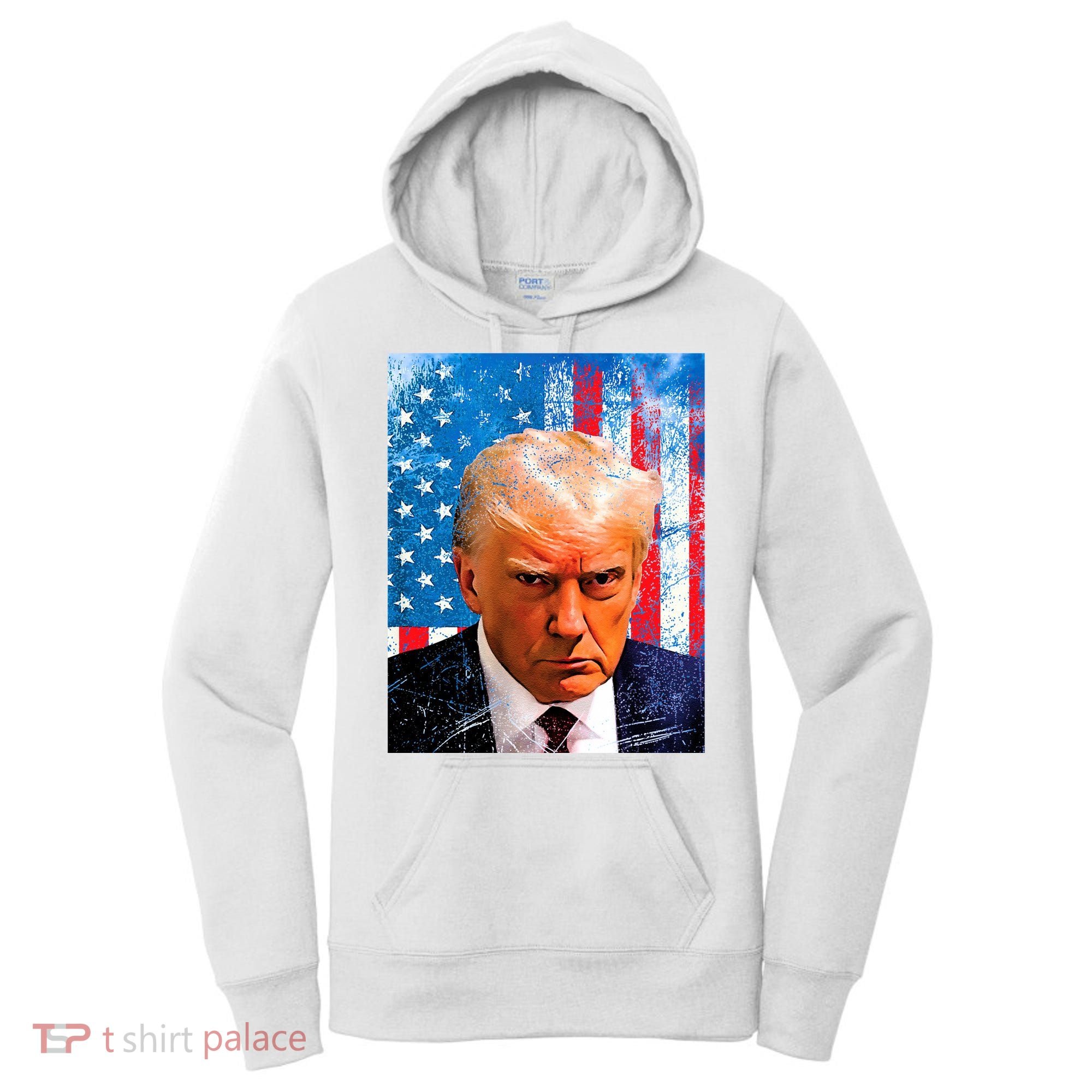 Trump Mug Shot Patriotic Jumbo Size Women's Hoodie