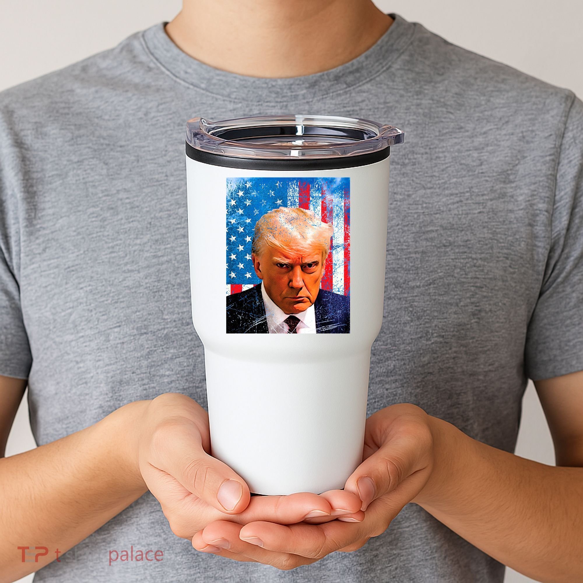 Trump Mug Shot Patriotic Jumbo Size Tumbler