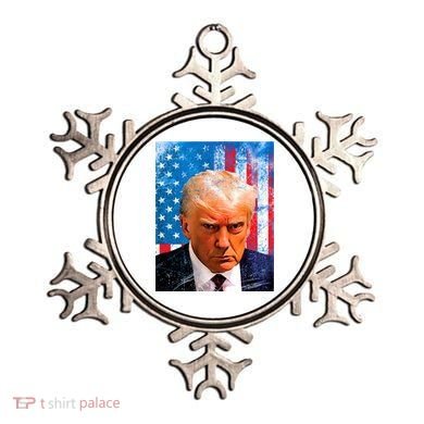 Trump Mug Shot Patriotic Jumbo Size Ornament