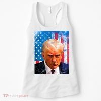 Trump Mug Shot Patriotic Jumbo Size Women's Tank Top thumb 0