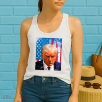 Trump Mug Shot Patriotic Jumbo Size Women's Tank Top thumb 2