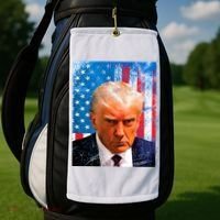 Trump Mug Shot Patriotic Jumbo Size Golf Towel thumb 2