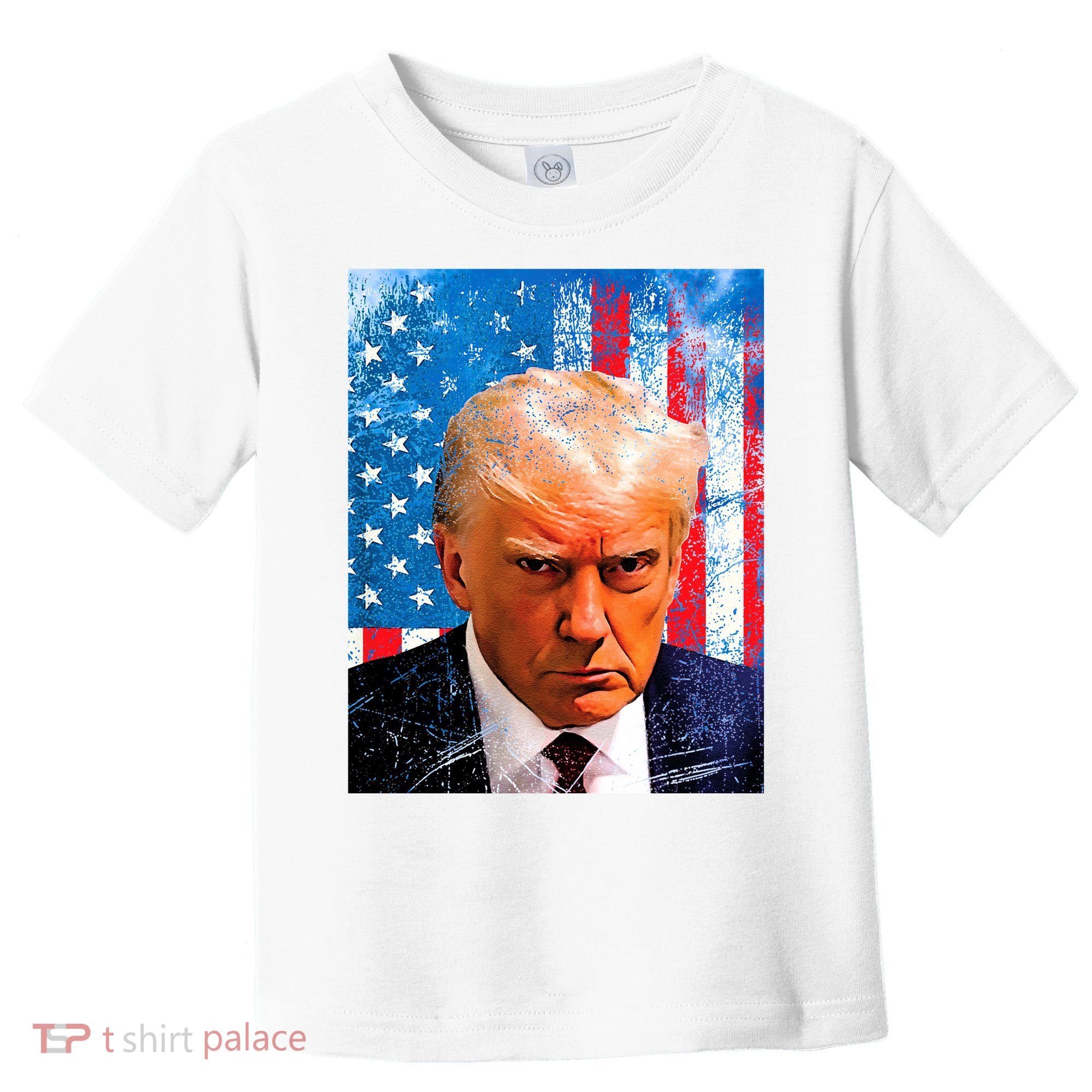 Trump Mug Shot Patriotic Jumbo Size Toddler T-Shirt
