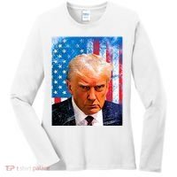 Trump Mug Shot Patriotic Jumbo Size Women's Long Sleeve Shirt thumb 0