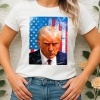 Trump Mug Shot Patriotic Jumbo Size Women's T-Shirt thumb 2