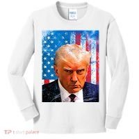 Trump Mug Shot Patriotic Jumbo Size Kids Long Sleeve Shirt thumb 0