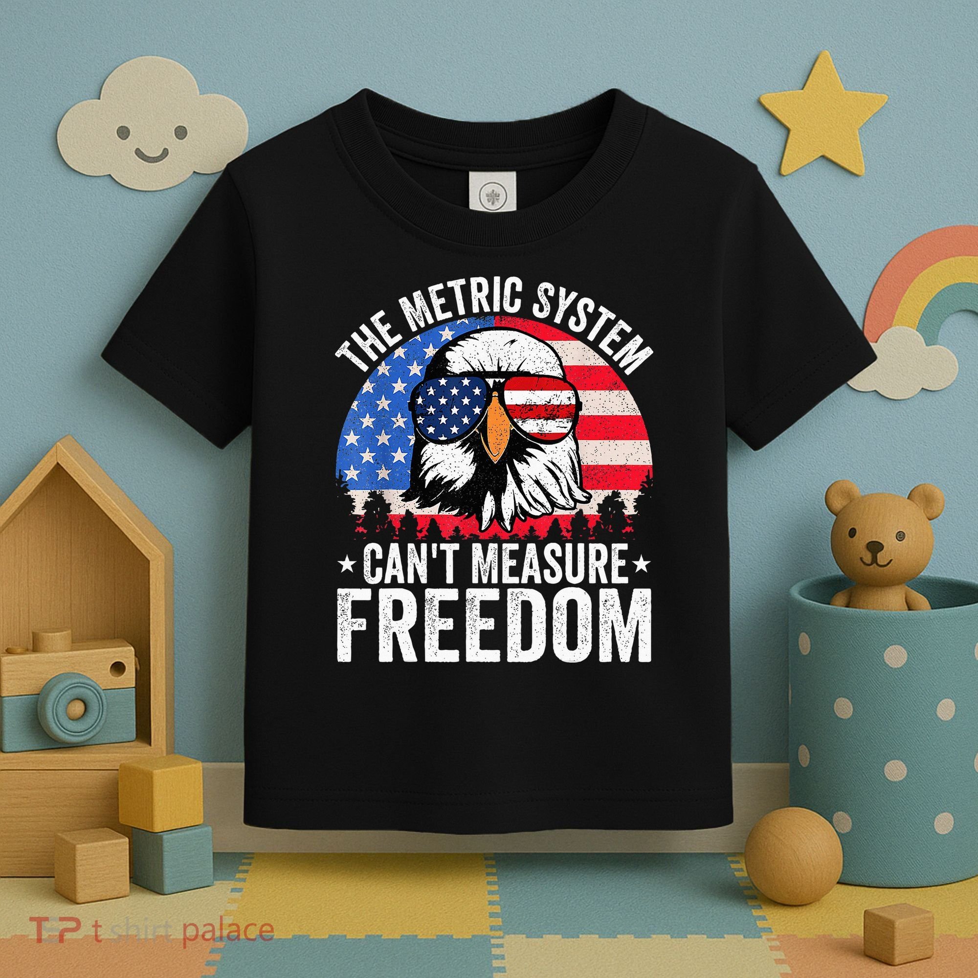 The Metric System CanT Measure Freedom Eagle 4th Of July Toddler T-Shirt