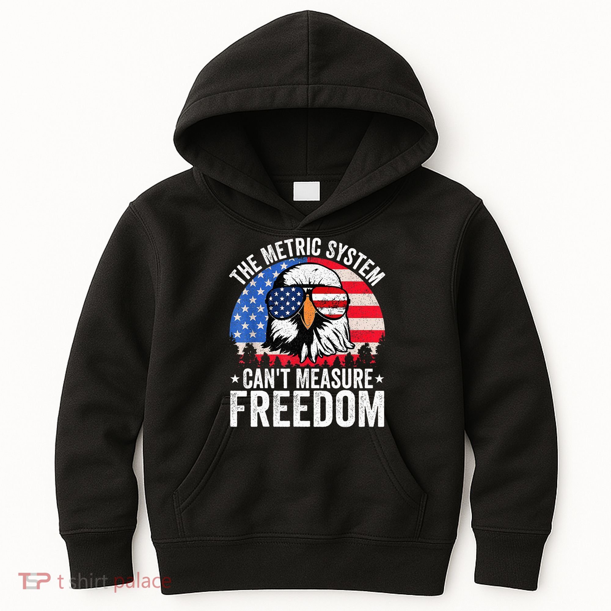 The Metric System CanT Measure Freedom Eagle 4th Of July Kids Hoodie