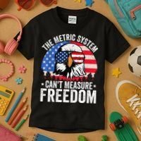 The Metric System CanT Measure Freedom Eagle 4th Of July Kids T-Shirt thumb 3