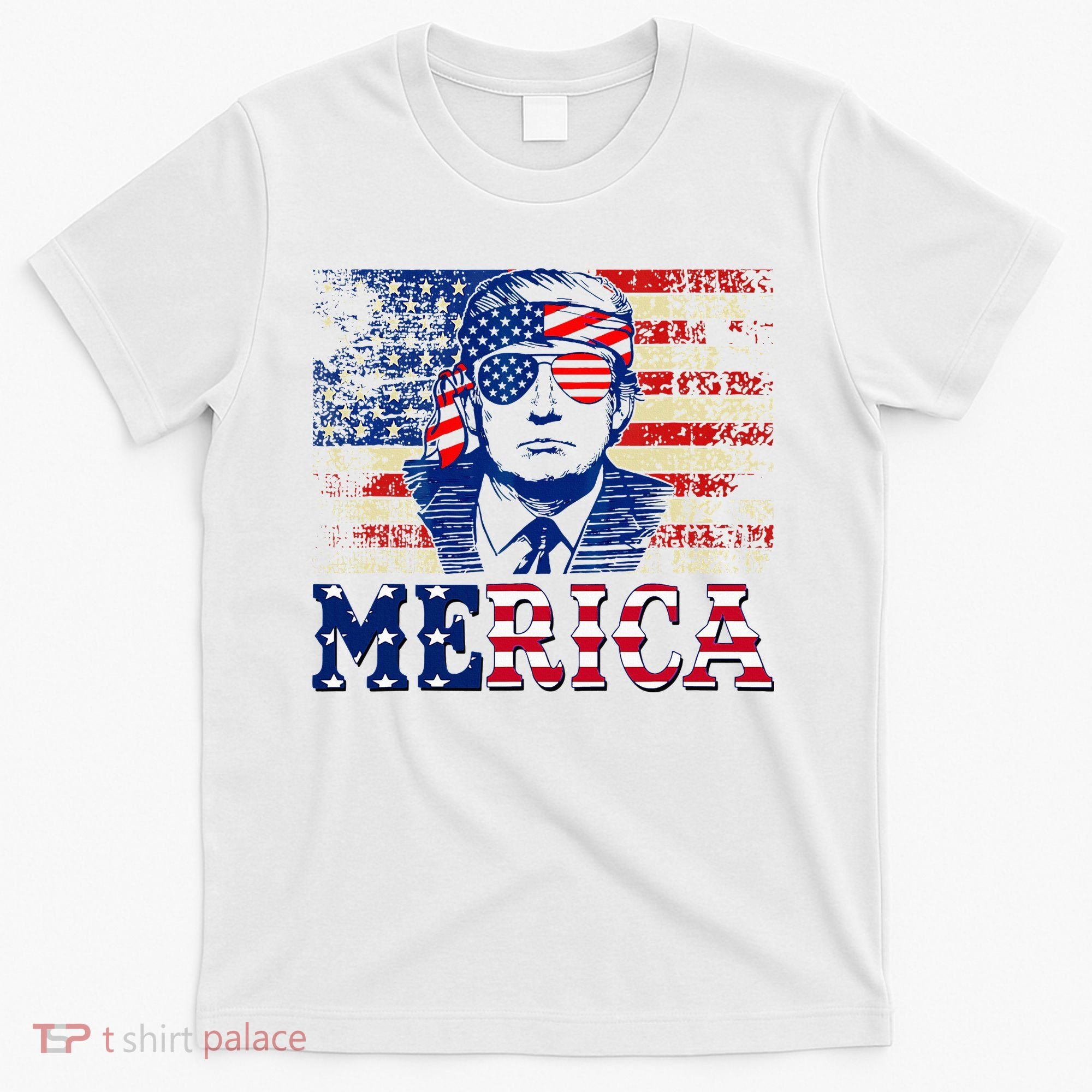 Trump Merica Shirts Fourth 4th Of July Trump American Flag T-Shirt