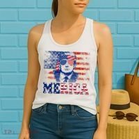 Trump Merica Shirts Fourth 4th Of July Trump American Flag Women's Tank Top thumb 2