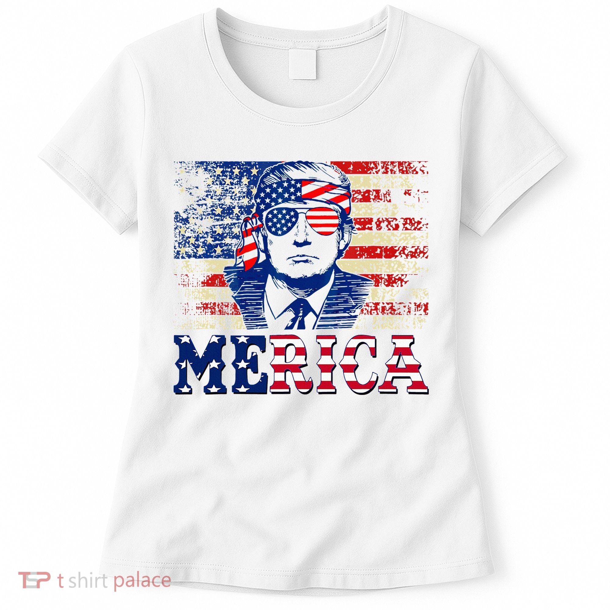 Trump Merica Shirts Fourth 4th Of July Trump American Flag Women's T-Shirt