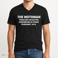 The Mothman Stole My Catalytic Converter V-Neck T-Shirt thumb 2
