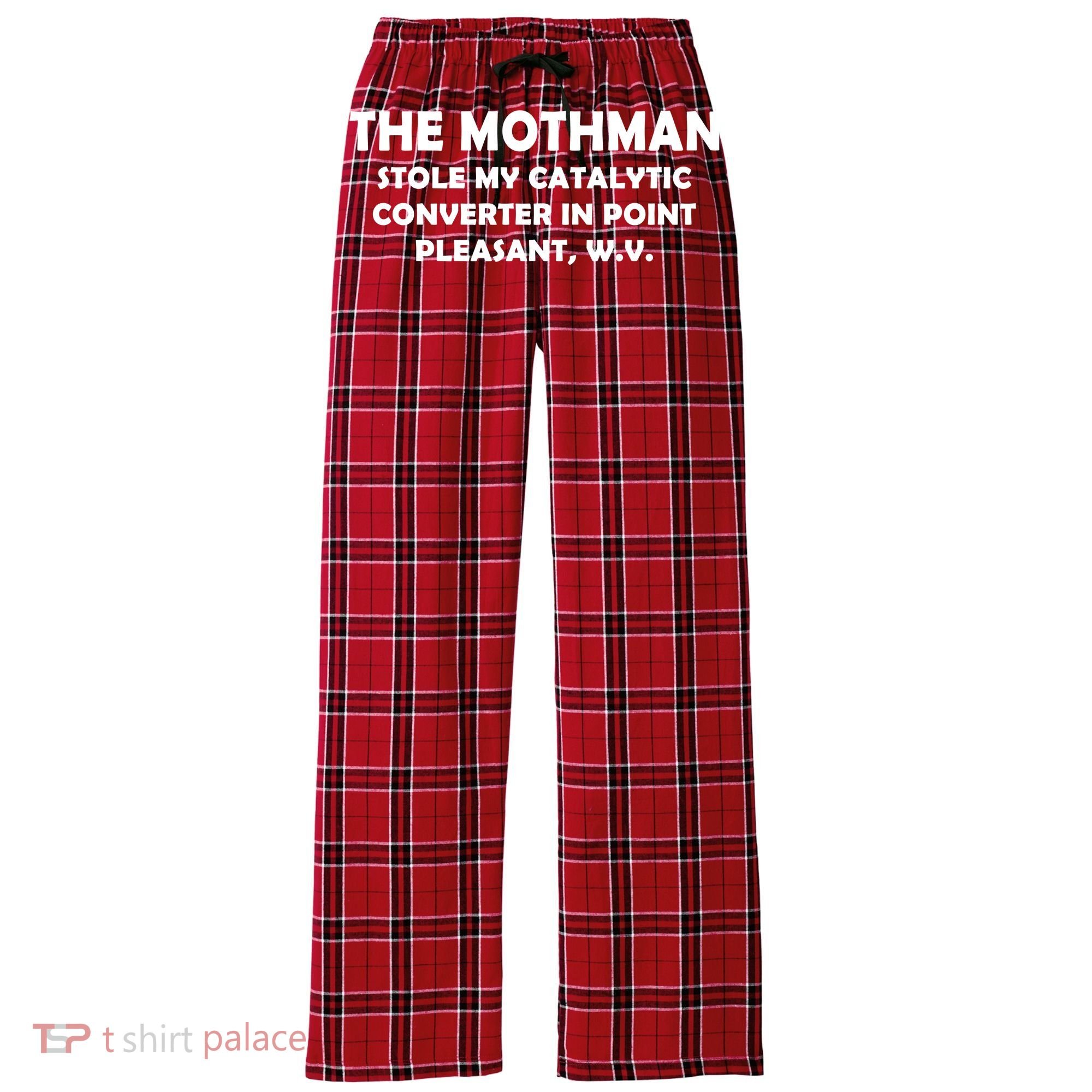 The Mothman Stole My Catalytic Converter Women's Flannel Plaid Pajama Pants