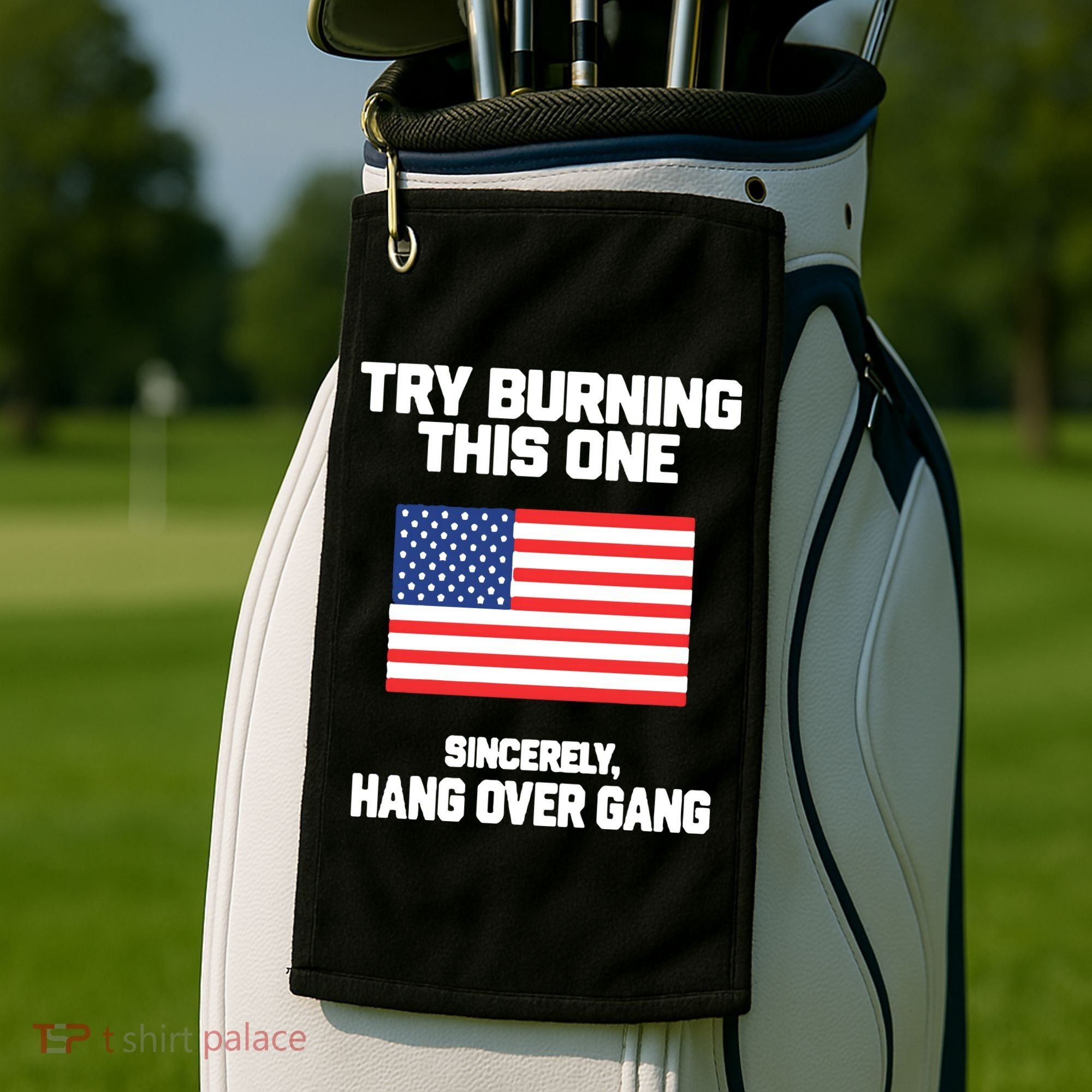 Tom Macdonald Try Burning This One Sincerely Hang Over Gang Golf Towel