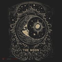 The Moon Tarot Card Goth Emo Occult Graphic Women Beanie thumb 2