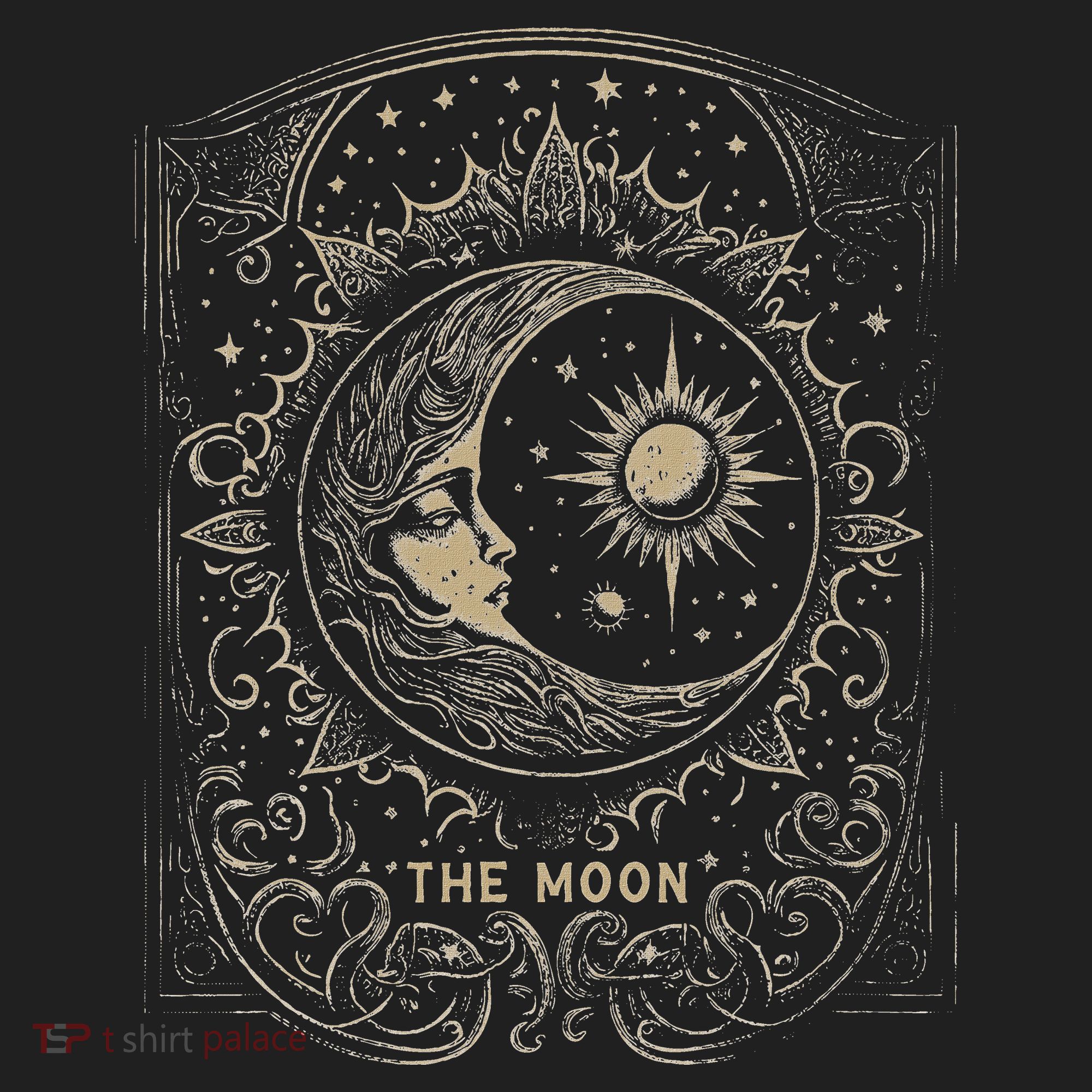 The Moon Tarot Card Goth Emo Occult Graphic Women Golf Towel