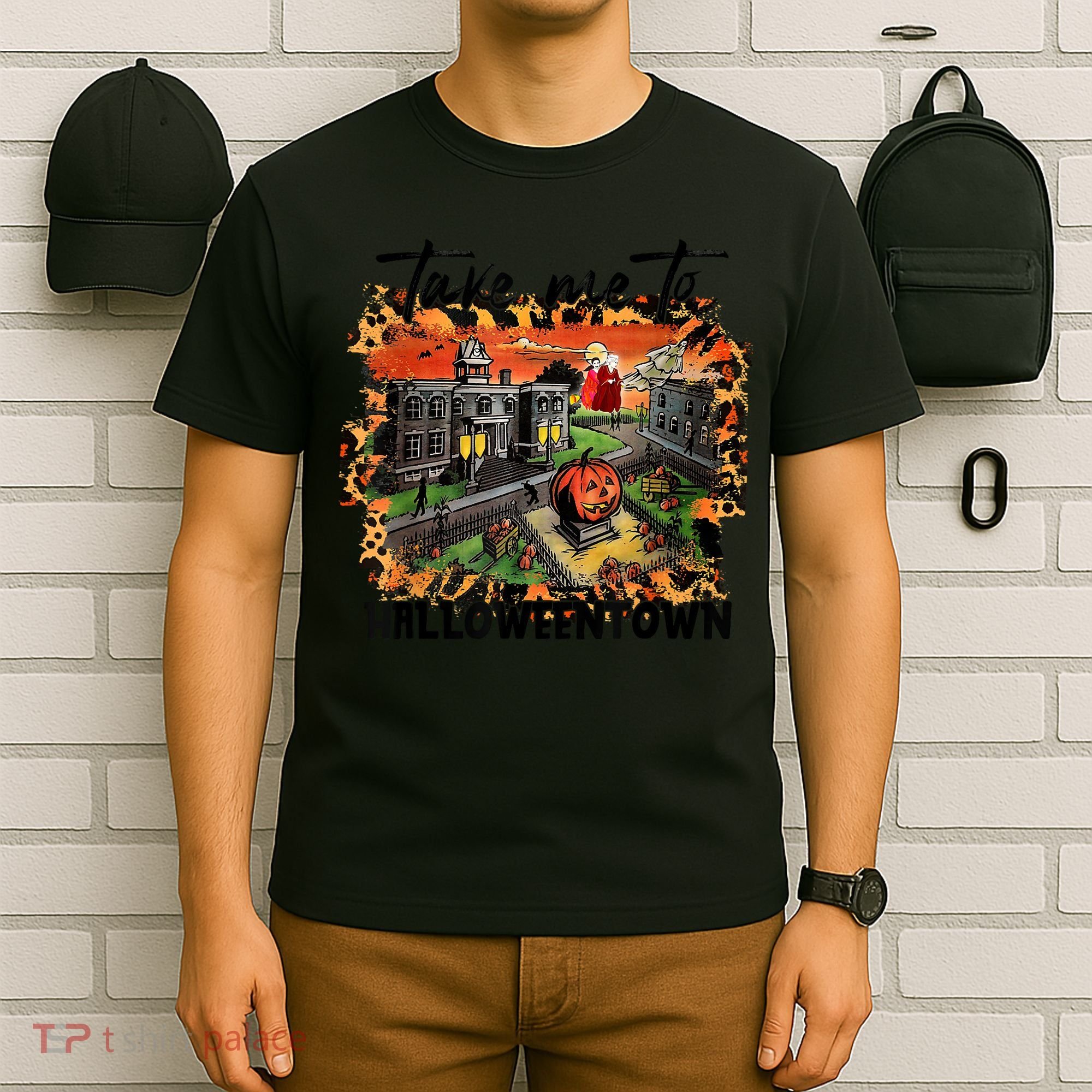 Take Me To Halloweentown & Chill Leopard Halloween Costume Gift T-Shirt
