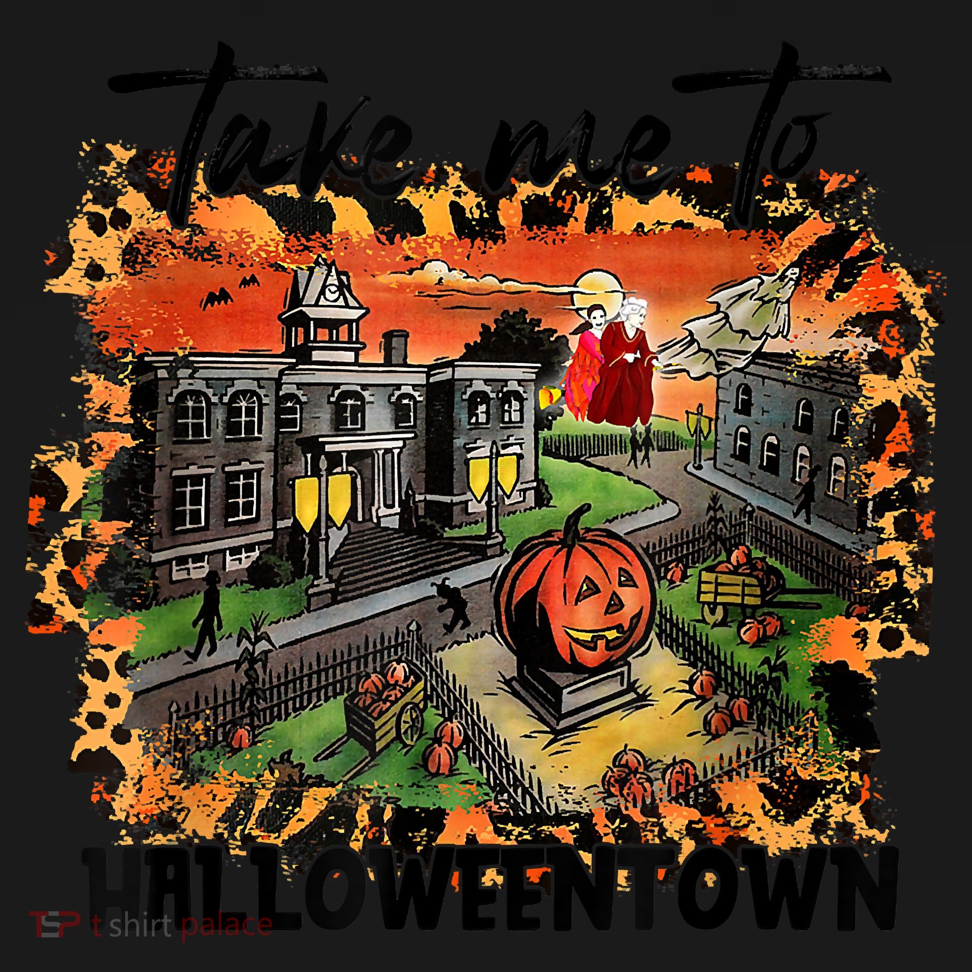 Take Me To Halloweentown & Chill Leopard Halloween Costume Gift Women's Hoodie