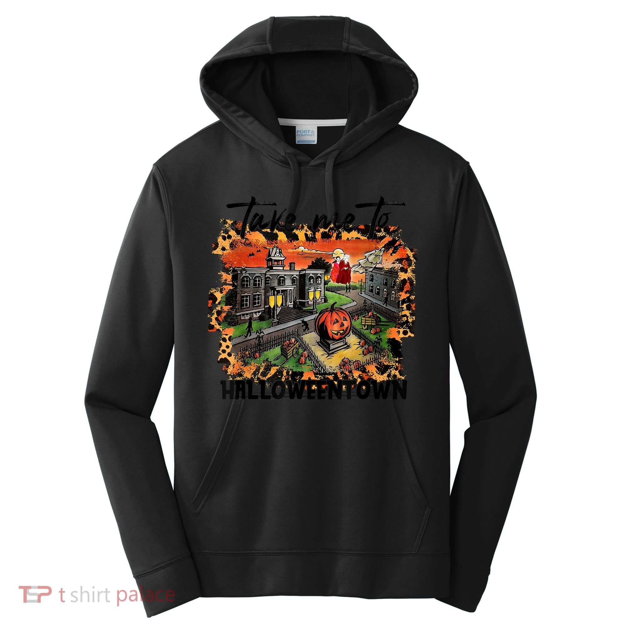 Take Me To Halloweentown & Chill Leopard Halloween Costume Gift Performance Fleece Hoodie