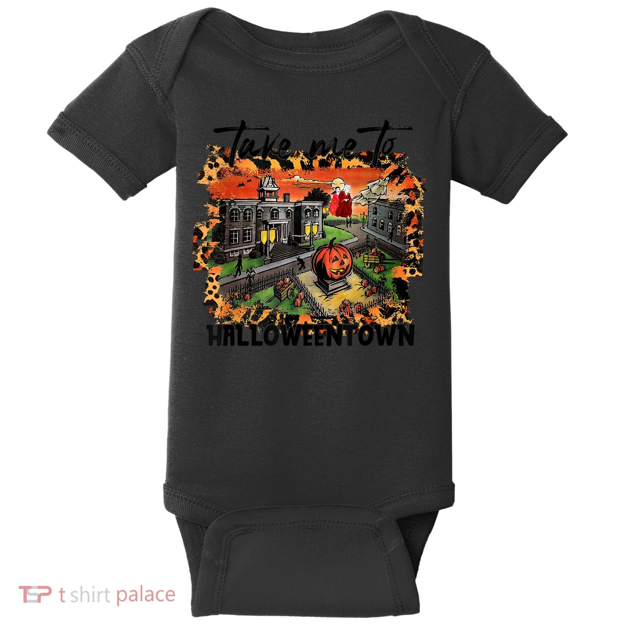 Take Me To Halloweentown & Chill Leopard Halloween Costume Gift Baby Bodysuit