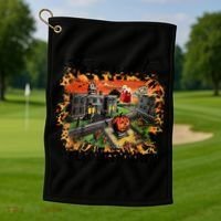 Take Me To Halloweentown & Chill Leopard Halloween Costume Gift Golf Towel thumb 1