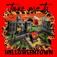 Take Me To Halloweentown & Chill Leopard Halloween Costume Gift Santa Hat thumb 1