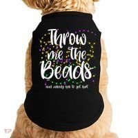 Throw Me The Beads And Nobody Has To Get Hurt Funny Mardi Gras Doggie Tank thumb 0