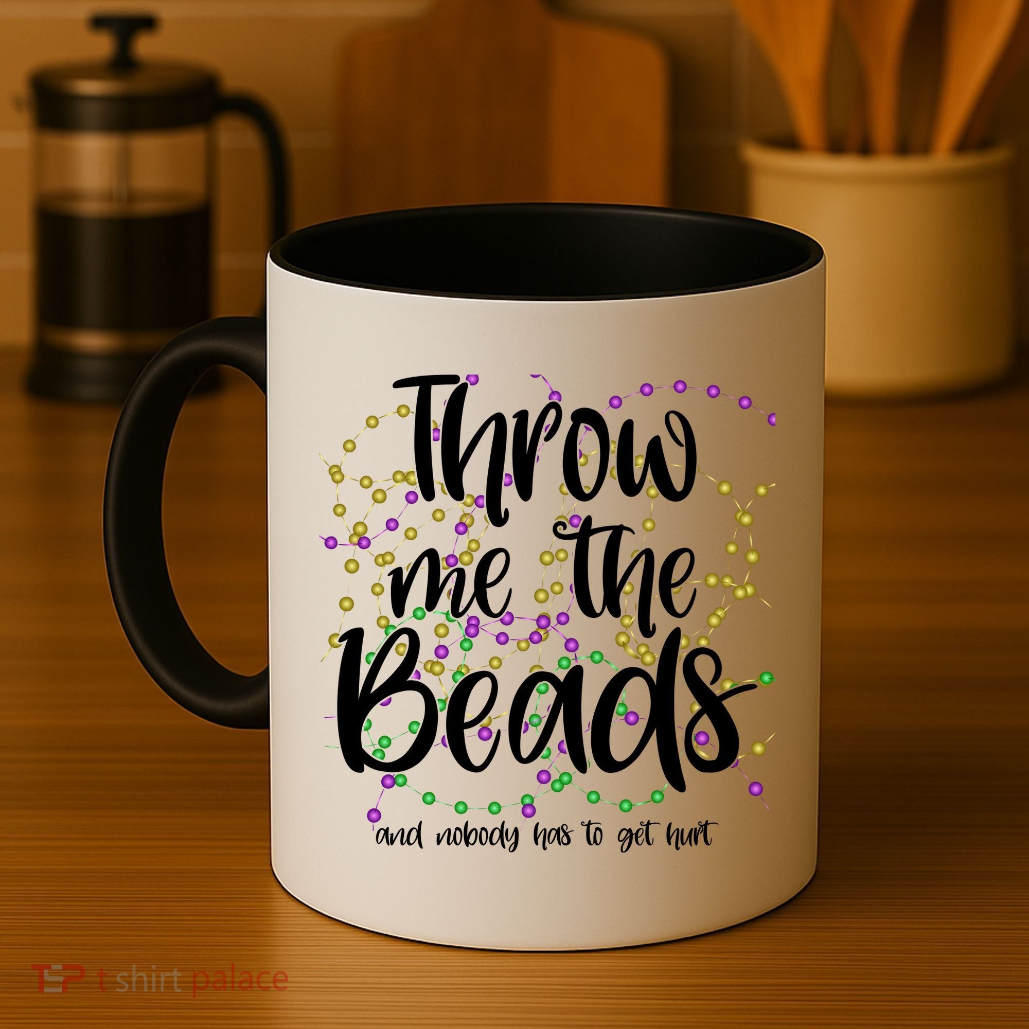 Throw Me The Beads And Nobody Has To Get Hurt Funny Mardi Gras Coffee Mug
