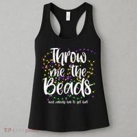Throw Me The Beads And Nobody Has To Get Hurt Funny Mardi Gras Women's Tank Top thumb 3