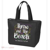 Throw Me The Beads And Nobody Has To Get Hurt Funny Mardi Gras Tote Bag thumb 3