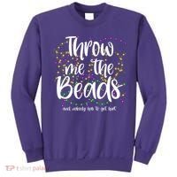 Throw Me The Beads And Nobody Has To Get Hurt Funny Mardi Gras Sweatshirt thumb 0