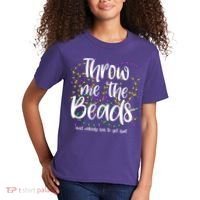 Throw Me The Beads And Nobody Has To Get Hurt Funny Mardi Gras Kids T-Shirt thumb 2