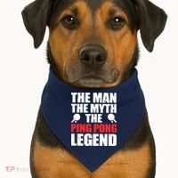 The Man The Myth The Ping Pong Legend USA-Made Doggie Bandana thumb 1