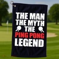 The Man The Myth The Ping Pong Legend Golf Towel thumb 1