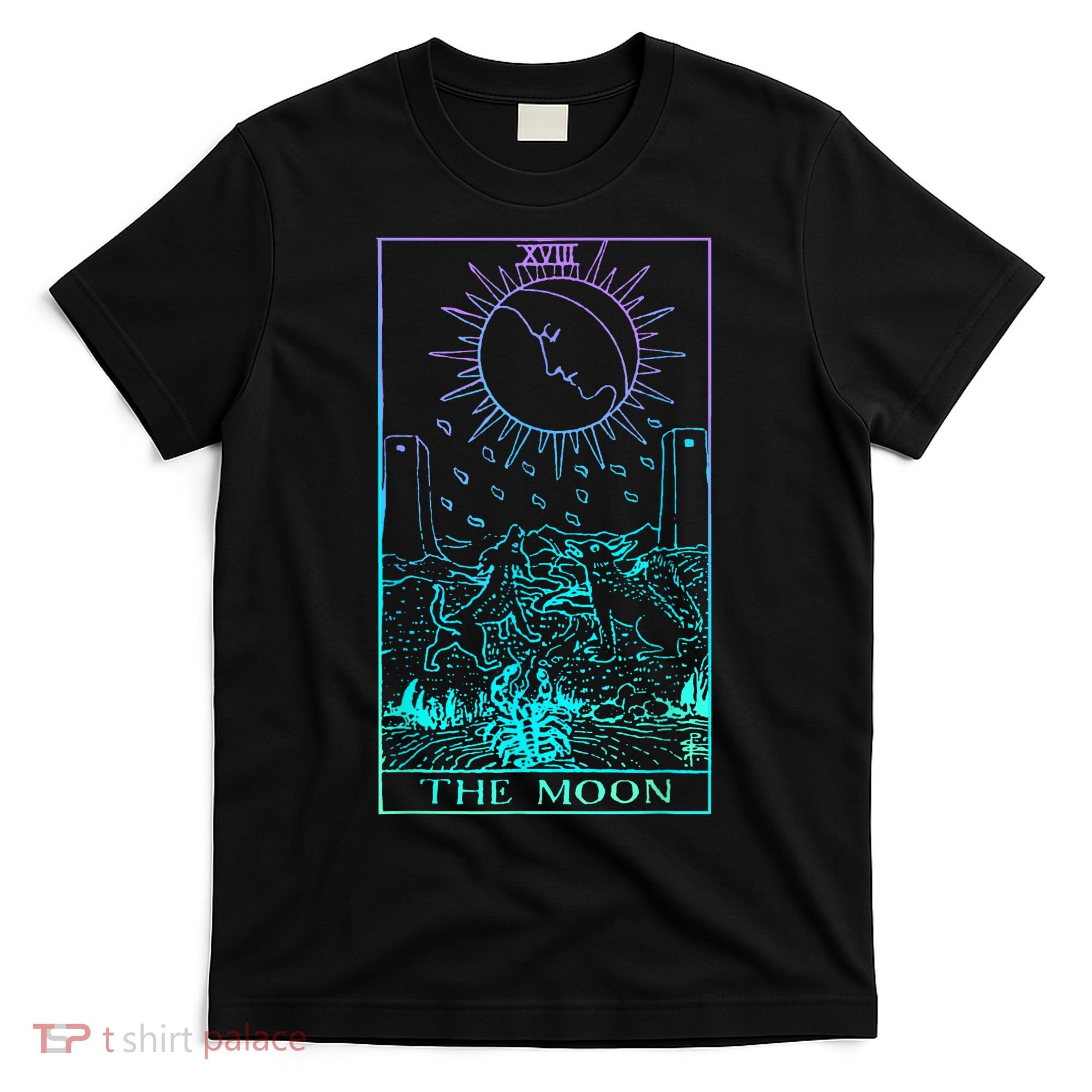 The Moon Tarot Card Rider Waite Witchy T-Shirt