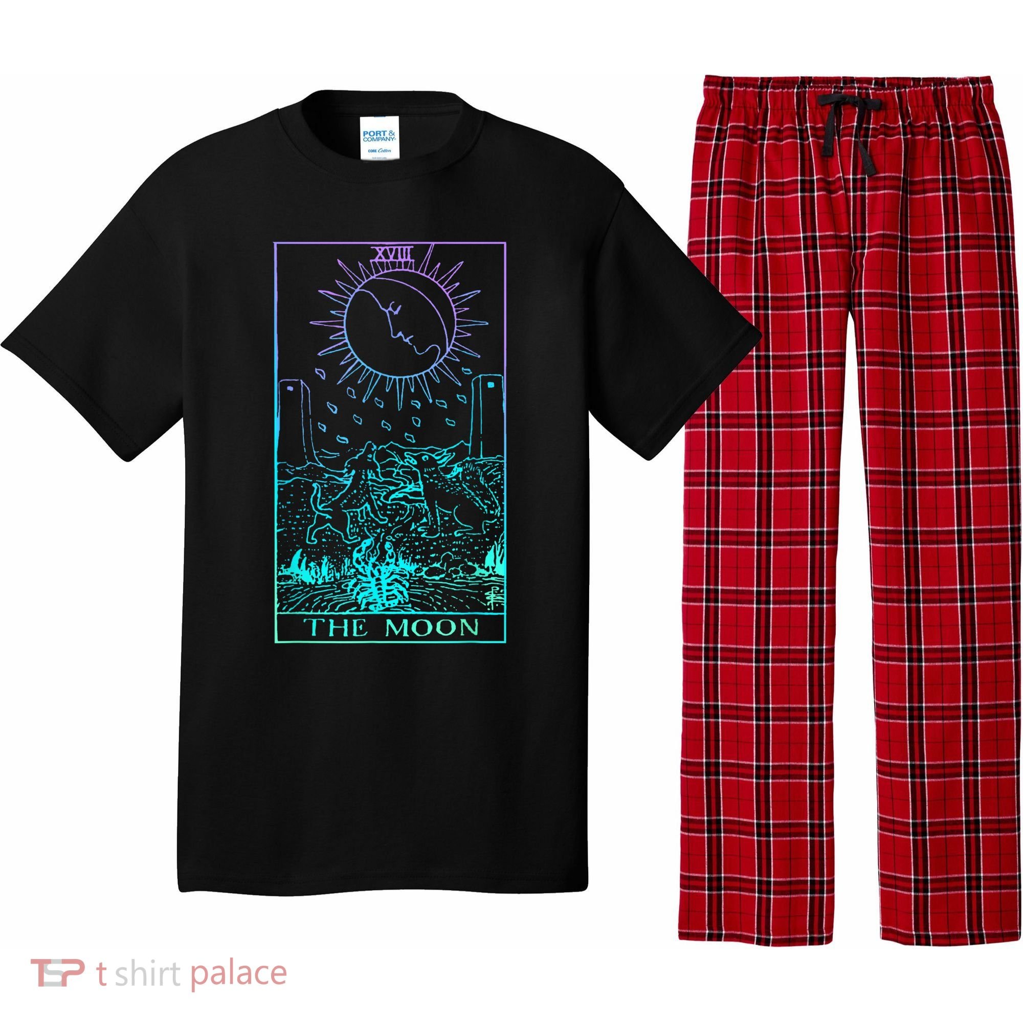 The Moon Tarot Card Rider Waite Witchy Pajama Set