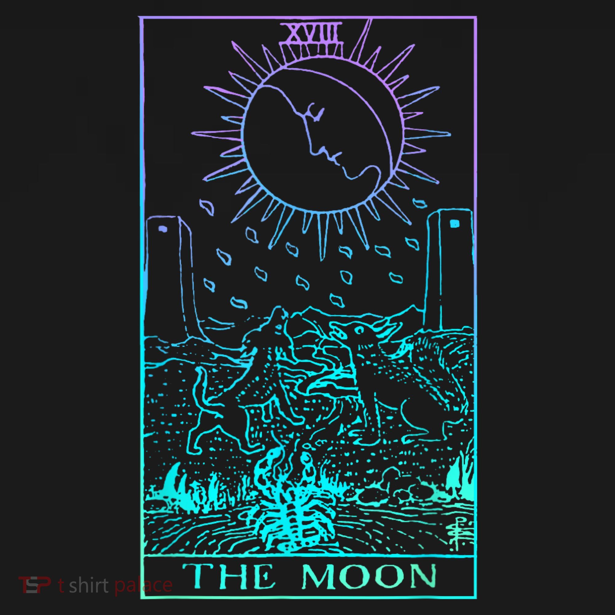 The Moon Tarot Card Rider Waite Witchy Women's Hoodie