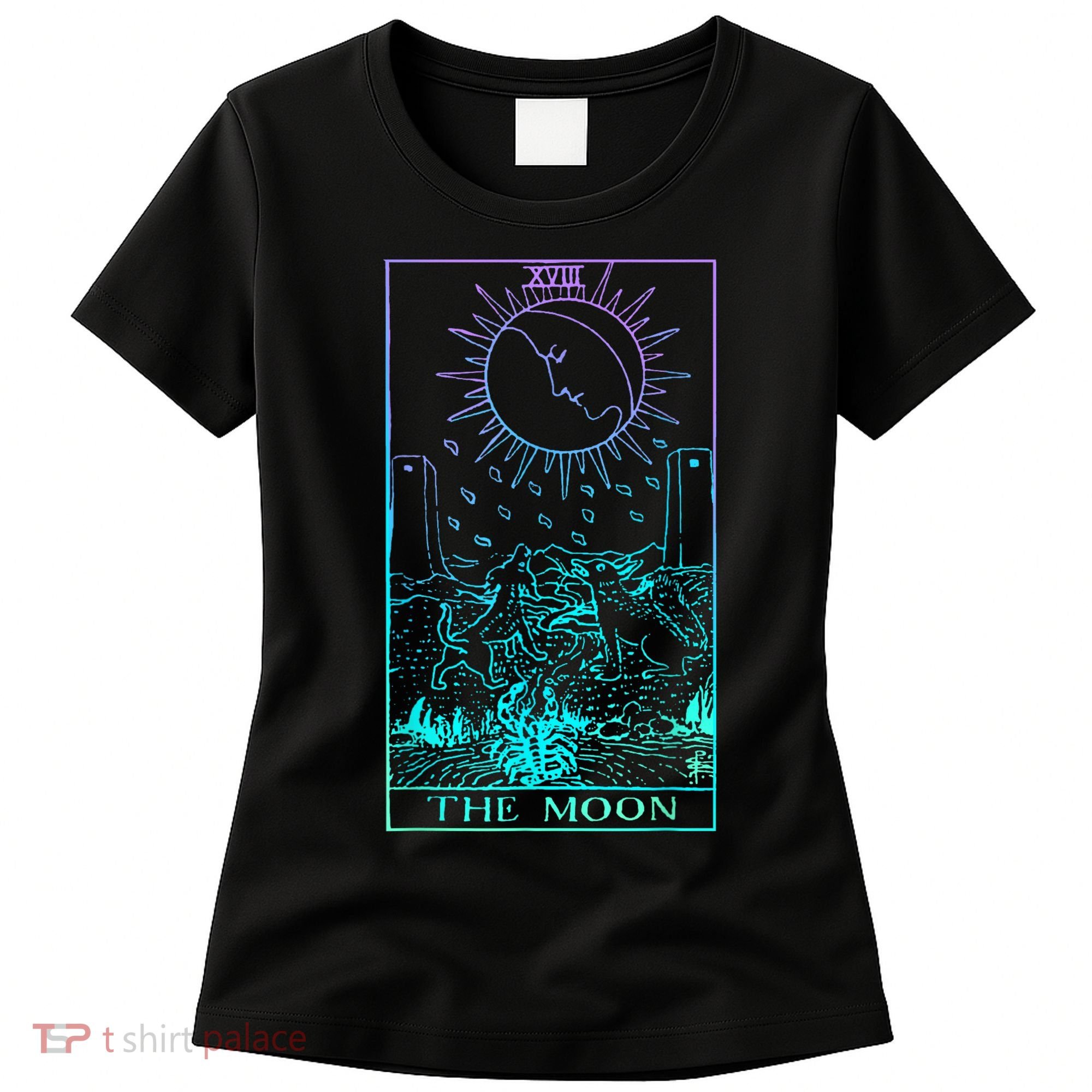 The Moon Tarot Card Rider Waite Witchy Women's T-Shirt