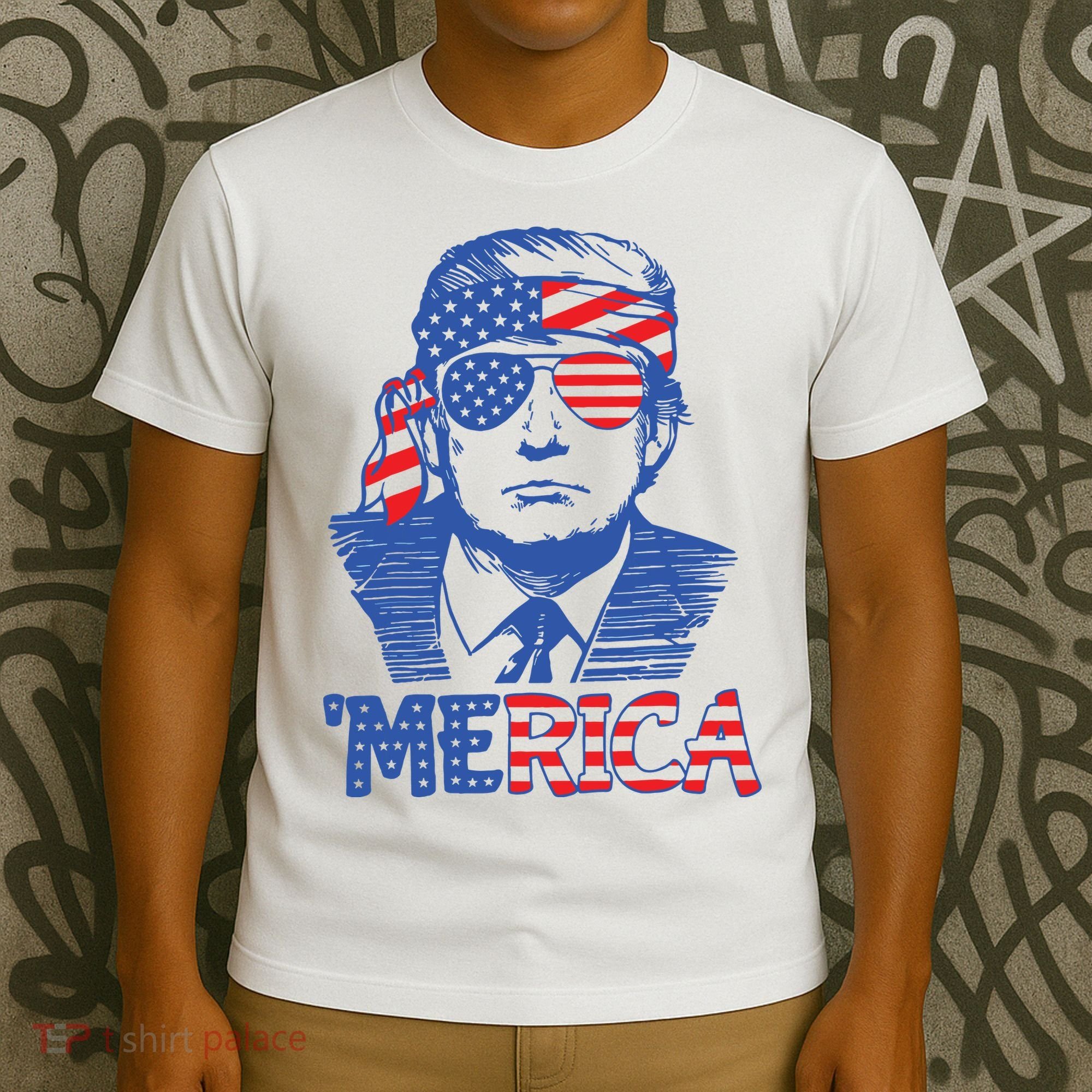 Trump Merica Trump Funny 4th Of July T-Shirt