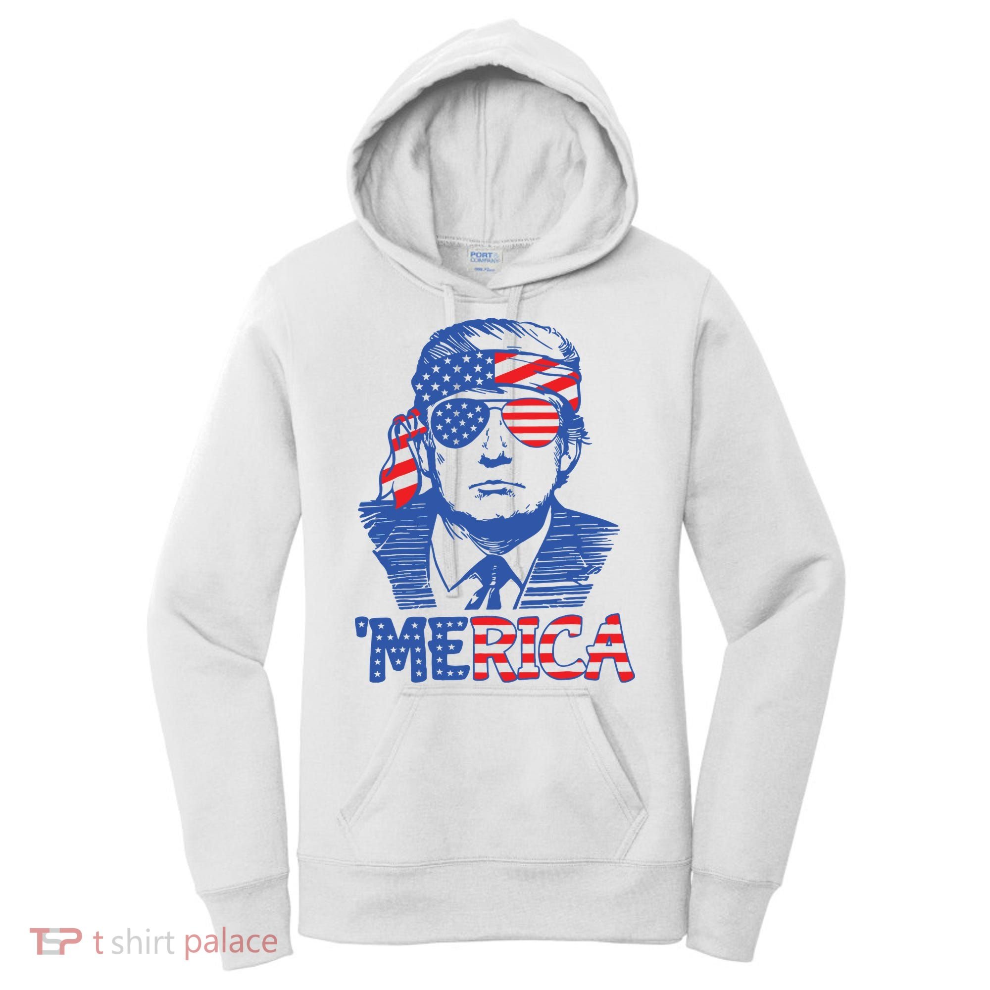 Trump Merica Trump Funny 4th Of July Women's Hoodie