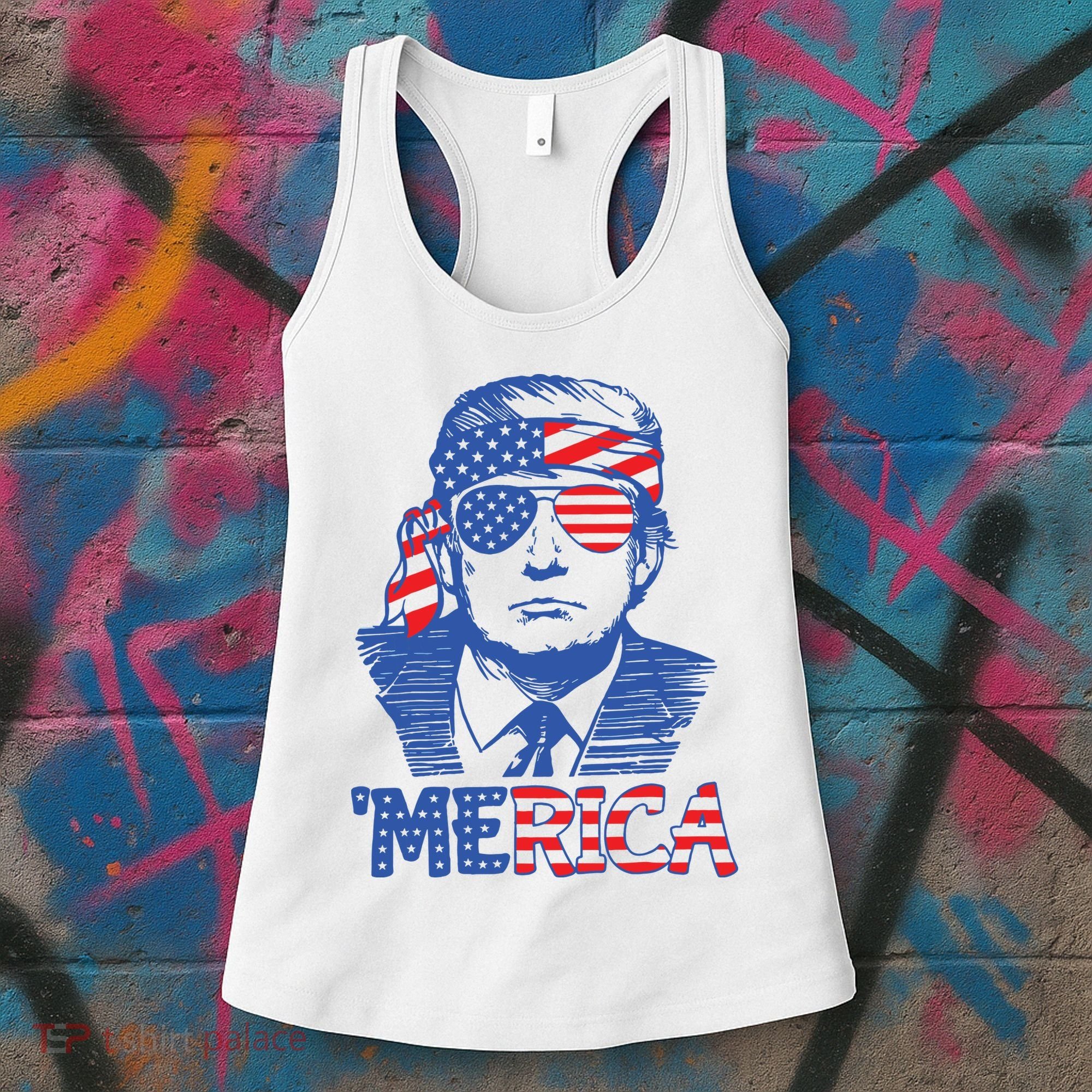 Trump Merica Trump Funny 4th Of July Women's Tank Top