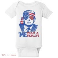 Trump Merica Trump Funny 4th Of July Baby Bodysuit thumb 0