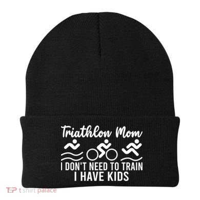 Triathlon Mom Tri Triathletes Athletes Running Mother Great Gift Beanie