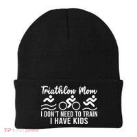Triathlon Mom Tri Triathletes Athletes Running Mother Great Gift Beanie thumb 0