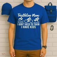 Triathlon Mom Tri Triathletes Athletes Running Mother Great Gift T-Shirt thumb 6