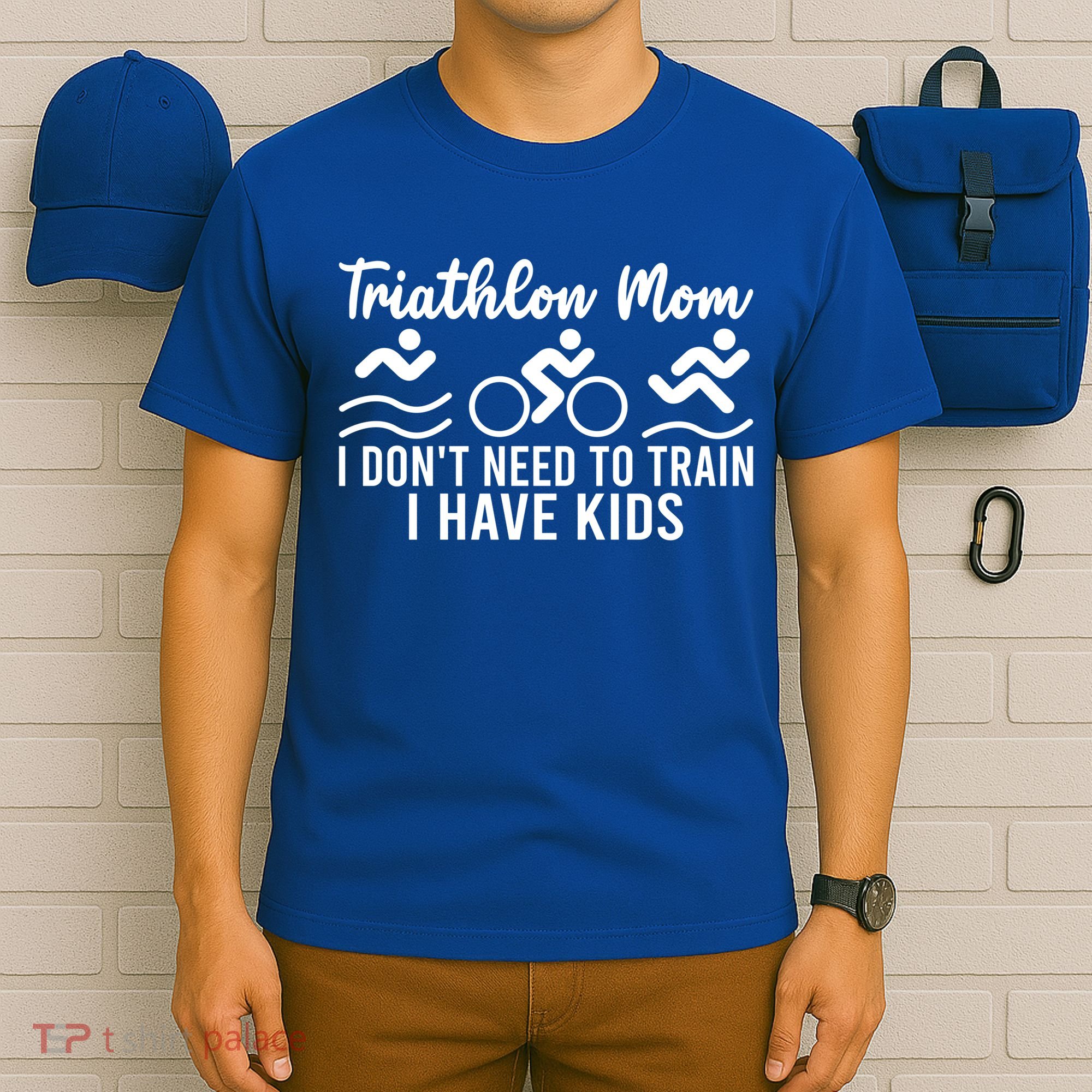 Triathlon Mom Tri Triathletes Athletes Running Mother Great Gift T-Shirt