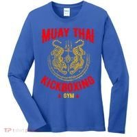 Tiger Muay Thai Kickboxing Gym Mma Training Gift Funny Gift Women's Long Sleeve Shirt thumb 0